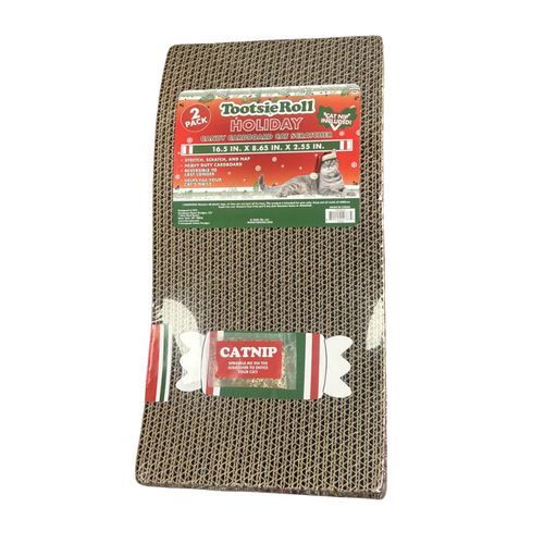 European Home Designs Holiday Tootsie Roll Cardboard Cat Scratcher 2 pk
